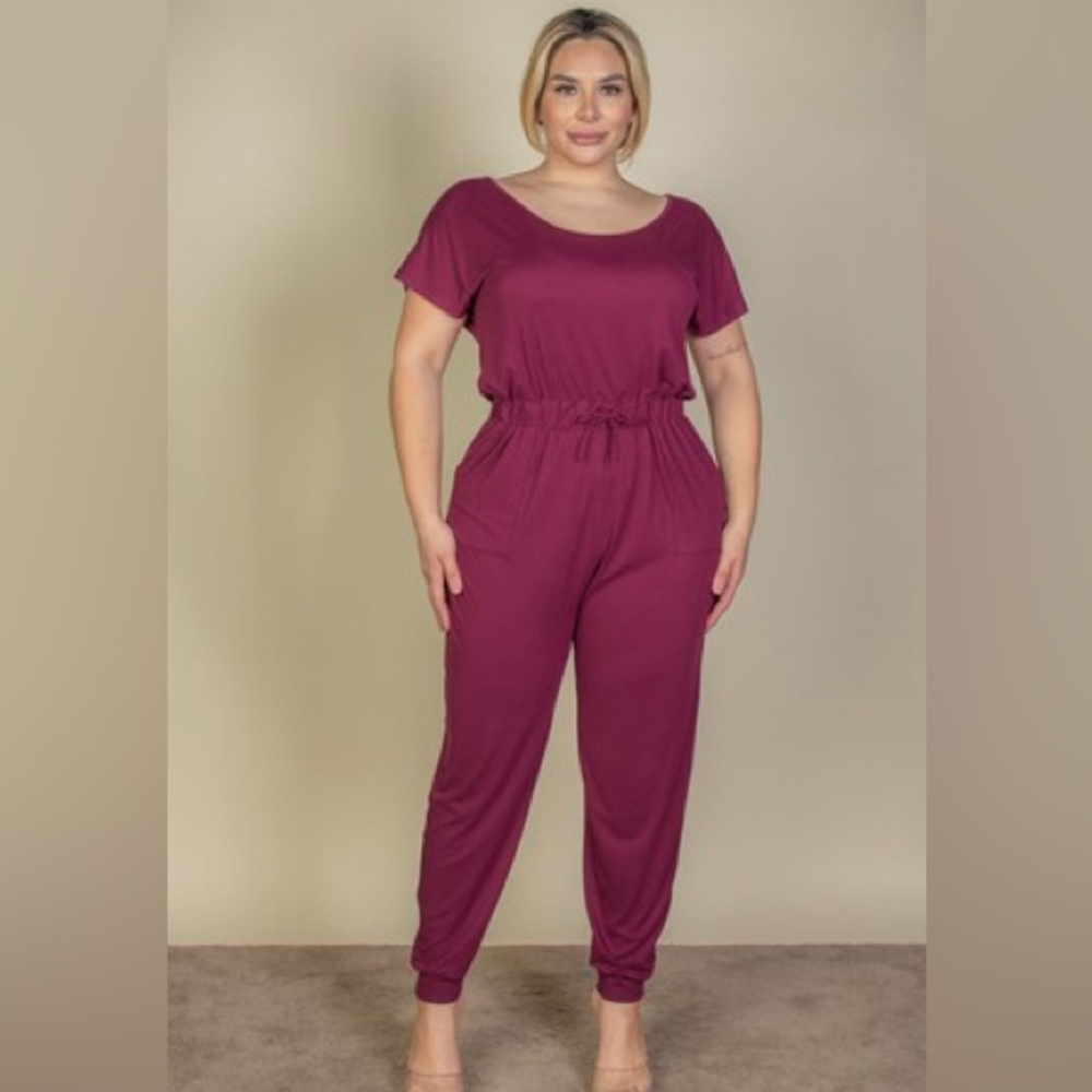 Women's Burgundy Jumpsuit